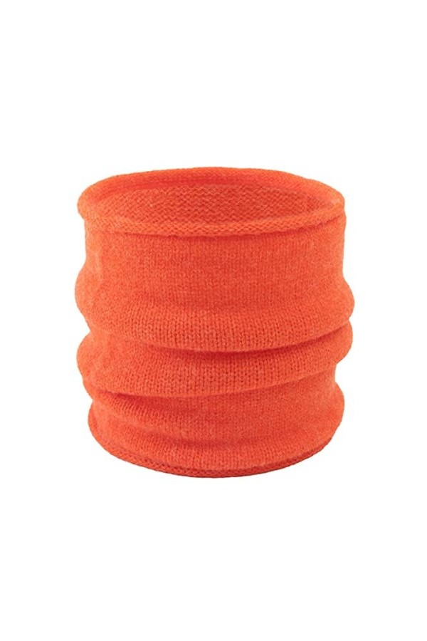 Écharpe dhiver Femmes Tricoté Anneau Cou Écharpe Bandana Chaud Solide Col Hommes Visage Foulards Infinite Snood-Orange