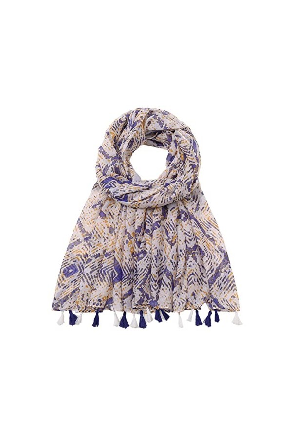 Muzboo Écharpe élégante pour femme, motif à pompons, écharpe légère pour plage, soirée, mariage, 180 x 85 cm, vert + léopard,