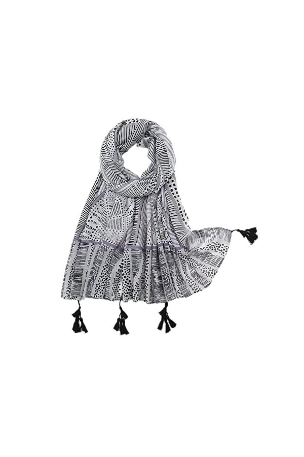 Muzboo Écharpe élégante pour femme, motif à pompons, écharpe légère pour plage, soirée, mariage, 180 x 85 cm, vert + léopard,