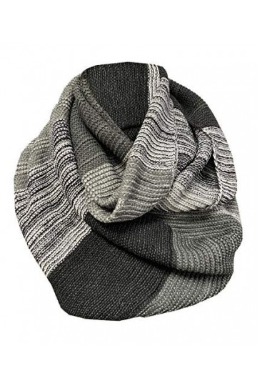 Écharpe dhiver super douce en tricot gris avec boucle