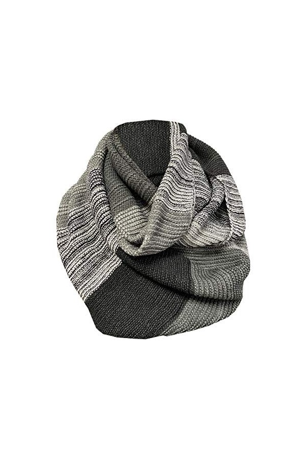 Écharpe dhiver super douce en tricot gris avec boucle