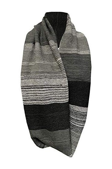 Écharpe dhiver super douce en tricot gris avec boucle