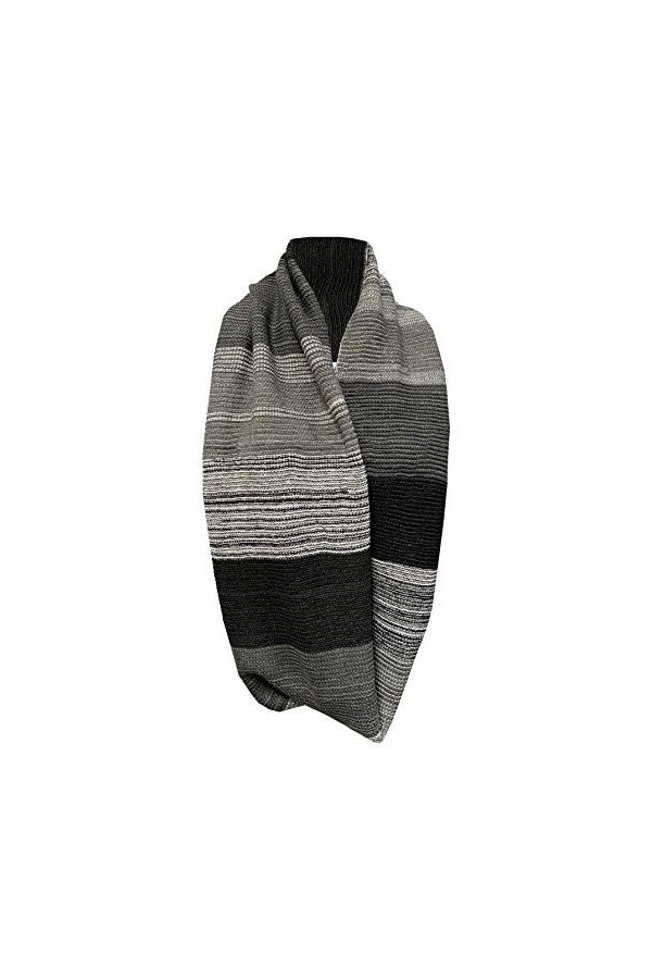 Écharpe dhiver super douce en tricot gris avec boucle