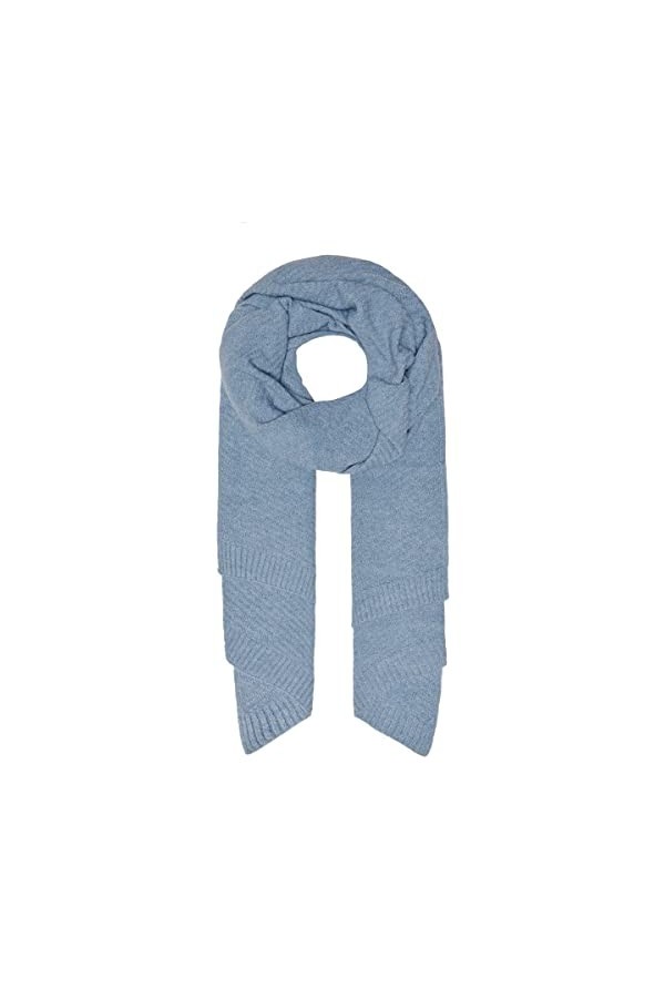 ONLY ONLANELISE Life Knit Rib Scarf CC Echarpe, Bleu poussière/détail : Melange, Taille Unique Lot de 100 Femme