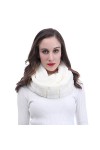 Lina & Lily Écharpe Tube Snood Fausse Fourrure Ultra Doux Blanc 