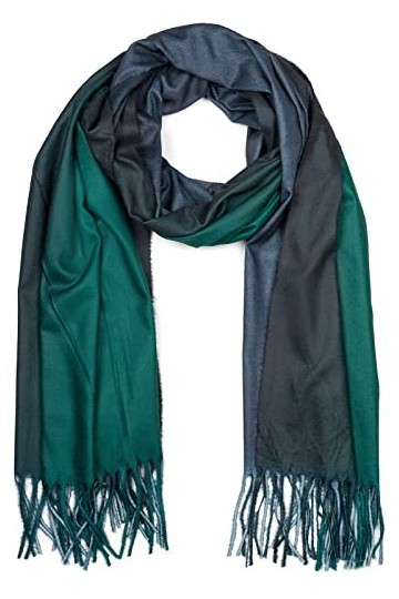 styleBREAKER Echarpe pour femmes avec dégradé de 2 couleurs et franges, étole chaude dhiver multicolore, aspect ombré, 01017