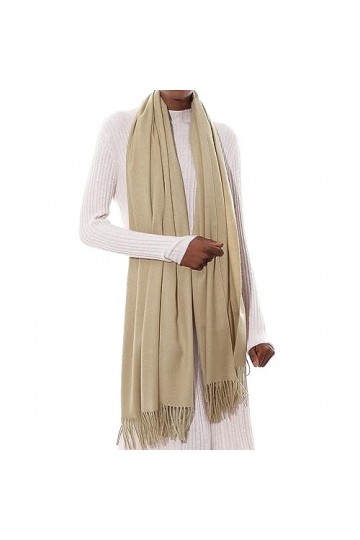 PIOYMEYA Echarpe Femme Hiver Pashmina Etole Écharpe Beige Chale Chaud pour Mariage Élégants Chevron Foulard pour Robe de Soir