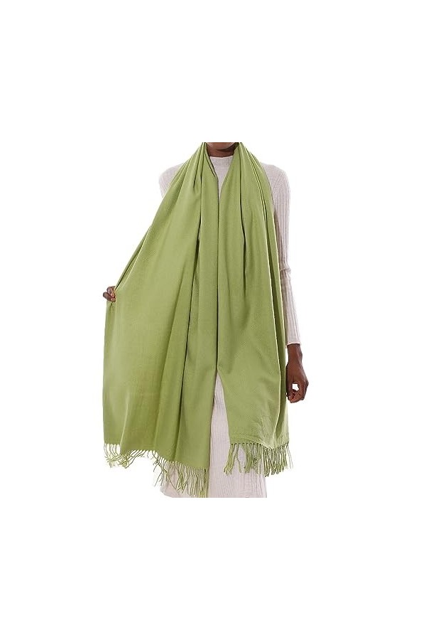 PIOYMEYA Echarpe Femme Hiver Pashmina Etole Écharpe Beige Chale Chaud pour Mariage Élégants Chevron Foulard pour Robe de Soir