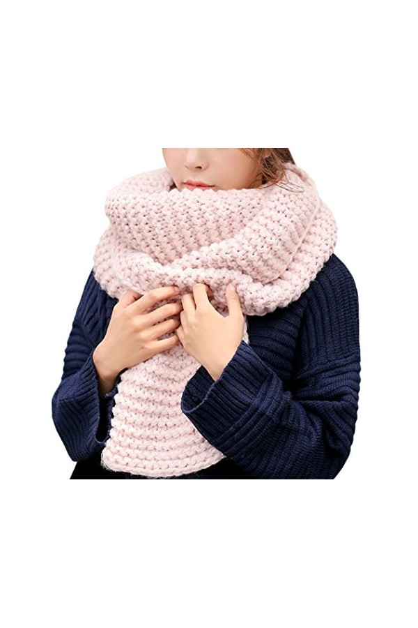 DELEY Unisex Couple Automne Hiver Echarpe Chunky Cable Tricot Chaud Doux Réversible Foulards Long Wrap Châles Etoles Noël Cad