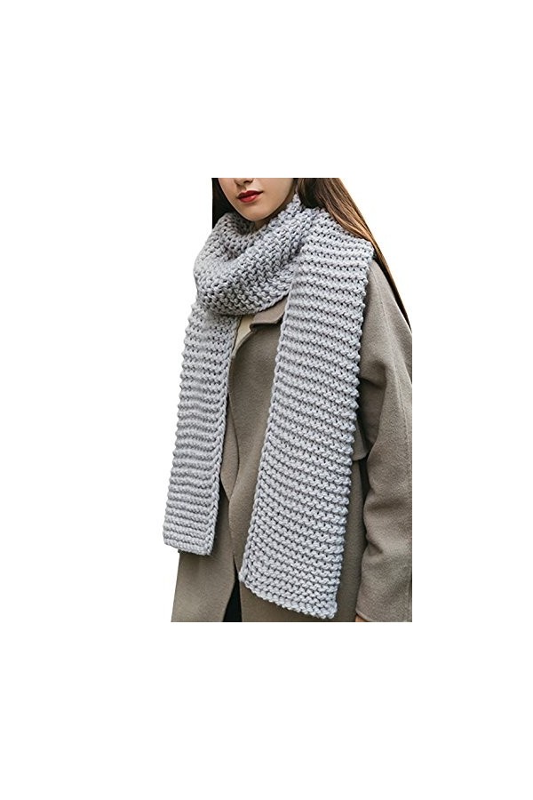 DELEY Unisex Couple Automne Hiver Echarpe Chunky Cable Tricot Chaud Doux Réversible Foulards Long Wrap Châles Etoles Noël Cad