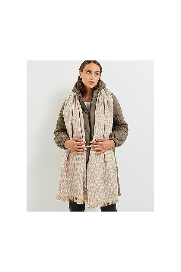 Grain de Malice - Echarpe jacquard femme - Beige