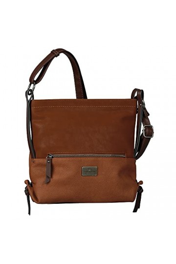 TOM TAILOR ELIN Sac cross pour femme Cognac, M - Blanc - Blanc cassé., Medium