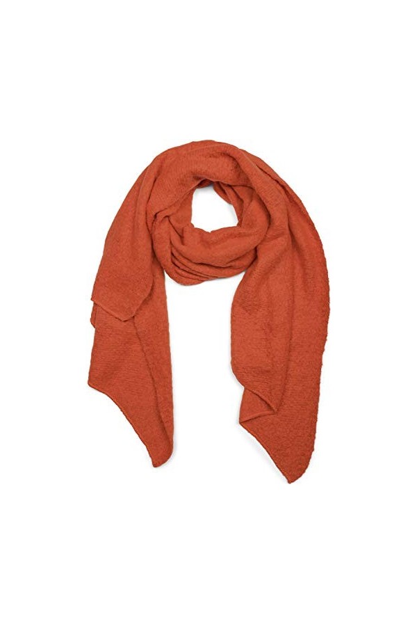 styleBREAKER écharpe pour femmes en tissu uni souple et asymétrique, hiver, étole, foulard 01017118, couleur:Orange