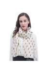 Lina & Lily Écharpe Foulard pour Femme Imprimé Beagle Chien Beige 