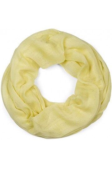styleBREAKER Écharpe tube élégante unie scintillante pour femme 01018090, jaune, taille unique