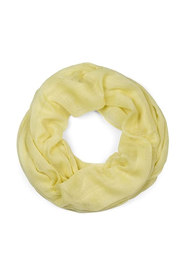 styleBREAKER Écharpe tube élégante unie scintillante pour femme 01018090, jaune, taille unique