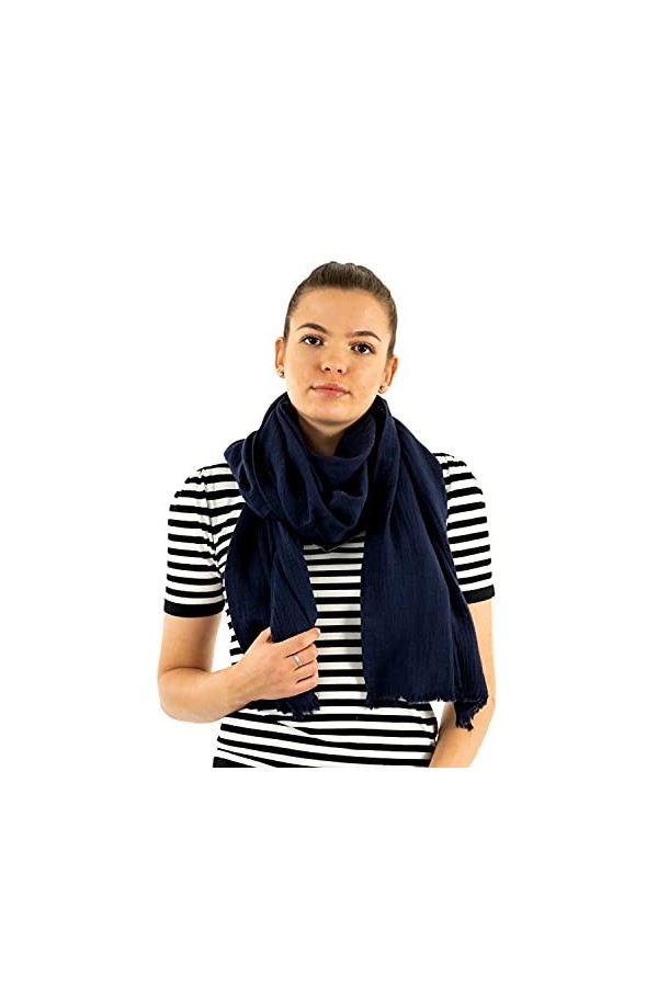 Only ONLSELINE Life Woven Crinkle Scarf Onleline, Bleu Nuit, Taille Unique Femme