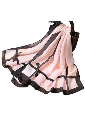 LumiSyne Foulards En Soie Écharpe à Carreaux Classiques Bow Plaid Foulards Couleur Etoles Châle De Plage Toute La Saison Pour