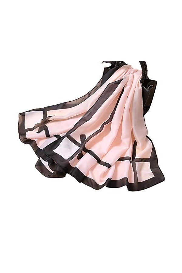 LumiSyne Foulards En Soie Écharpe à Carreaux Classiques Bow Plaid Foulards Couleur Etoles Châle De Plage Toute La Saison Pour