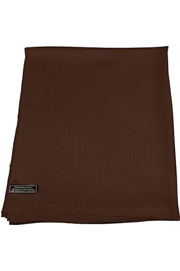 CJ Apparel Marron Foncé Echarpe Secondes en Châle Solide Couleur Unie Conception Wrap Étole Pashmina