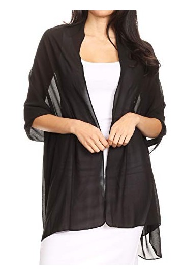 Sakkas 18225 - Jona Femmes Doux Transparent En Mousseline De Soie De Mariée Soirée De Mariage Écharpe Châle Wrap Stole - Ligh