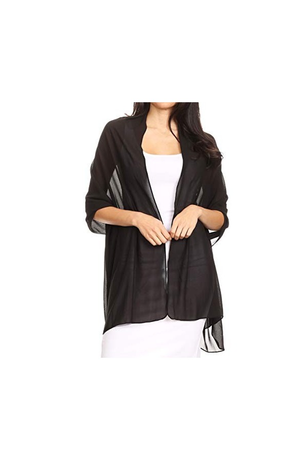 Sakkas 18225 - Jona Femmes Doux Transparent En Mousseline De Soie De Mariée Soirée De Mariage Écharpe Châle Wrap Stole - Ligh