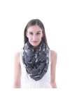Lina & Lily écharpe tube snood à motif chien border collie Gris 