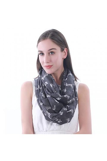 Lina & Lily écharpe tube snood à motif chien Welsh Corgi Pembroke et Cardigan Gris 
