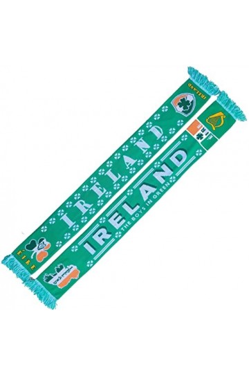 Generisch Irlande, Ireland, Éire Écharpe culte, écharpe souvenir écharpe tricotée , Noir, rouge, jaune, blanc., 145 cm