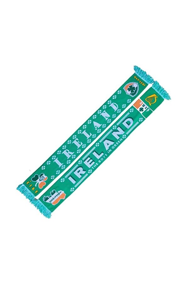 Generisch Irlande, Ireland, Éire Écharpe culte, écharpe souvenir écharpe tricotée , Noir, rouge, jaune, blanc., 145 cm