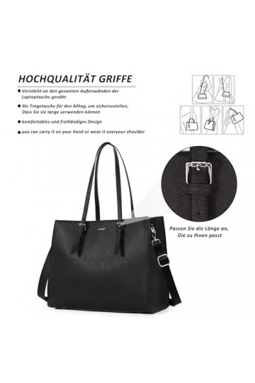 TAN.TOMI Sac à main pour femme, sac à main pour ordinateur portable pour le bureau, lécole, grand sac fourre-tout, sac pour 