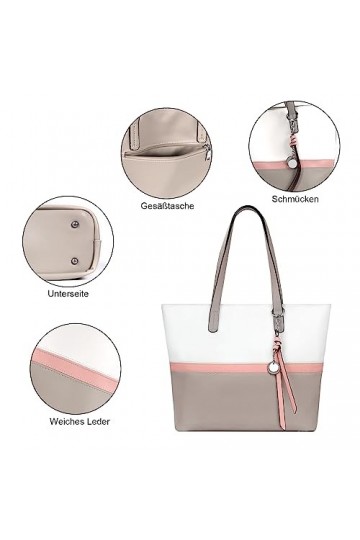 TAN.TOMI Sac à main pour femme - Grand sac classique et élégant - Pour le bureau, lécole, le sac à main pour femme - Grand a