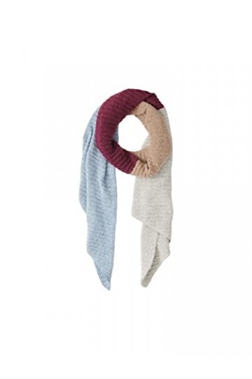 PIECES Pcpyron structuré Long Scarf BC Écharpe, Grape Wine/Motif : Bandes de Bloc, Taille Unique Femme