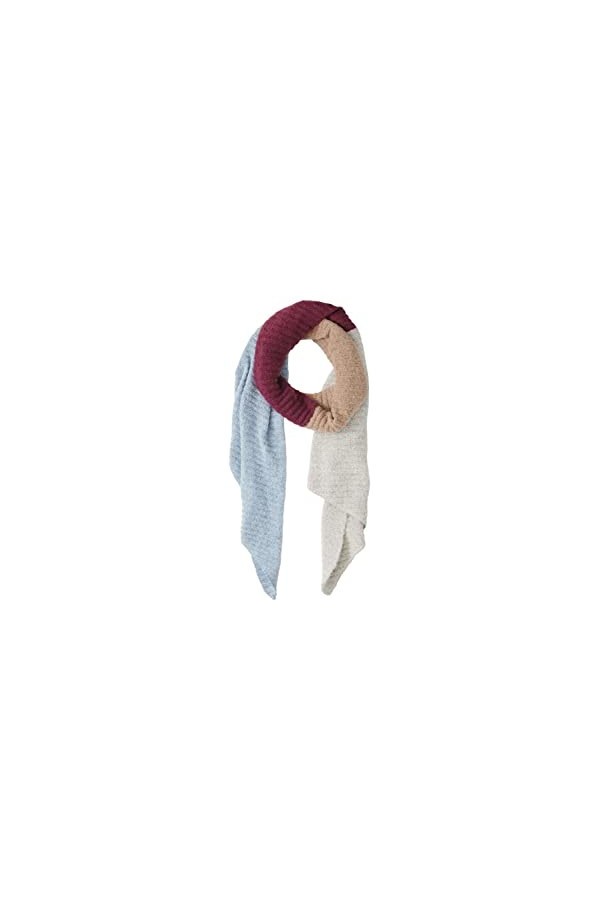 PIECES Pcpyron structuré Long Scarf BC Écharpe, Grape Wine/Motif : Bandes de Bloc, Taille Unique Femme