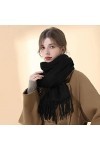 HOLEMZ Echarpe Femme Cachemire Hiver Grande Taille Douces Écharpe Longue Chaude Couverture Mode Elégant Réversible avec Gland