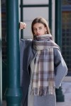 Longwu Femmes Tartan écossais Multicolore Dames écharpe et châle Wrap Cachemire Sensation Hiver Doux Chaud Longues Grandes éc