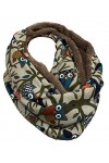 JameStyle26 Écharpe dhiver moelleuse et chaude - En polaire - Motif chouette - Avec doublure en peluche, taupe, Umfang: 160 