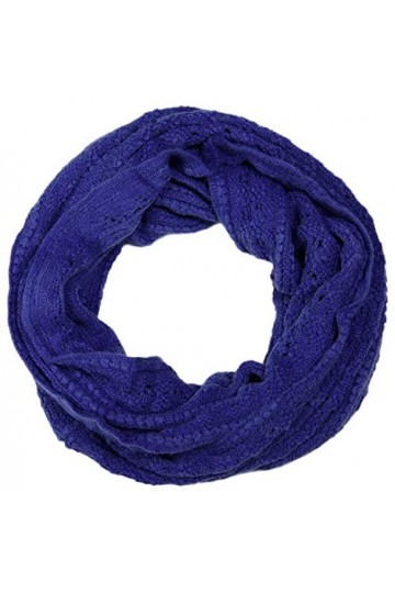 styleBREAKER Écharpe tube snood en maille avec motif ajouré, losanges et côtes en diagonale 01018104, couleur:Bleu