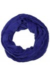 styleBREAKER Écharpe tube snood en maille avec motif ajouré, losanges et côtes en diagonale 01018104, couleur:Bleu