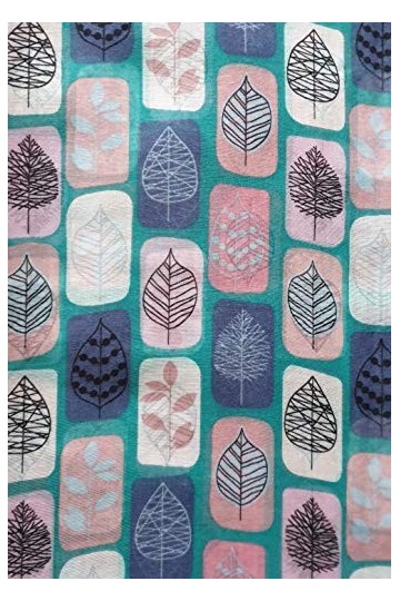 GlamLondon Écharpe pour femme Motif grandes feuilles - Vert - Large