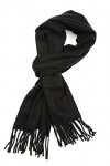Sakkas 1590 -Booker Toucher Cashmere Foulard dhiver Unisexe Couleur Solide avec Franges - Noir - One Size Regular