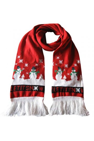 Walant Écharpe Noël LED Lumineux Chaud en Tricot Décoration de Noël Lumière Cadeau Echarpe dhiver Longueur 175CM Christmas S