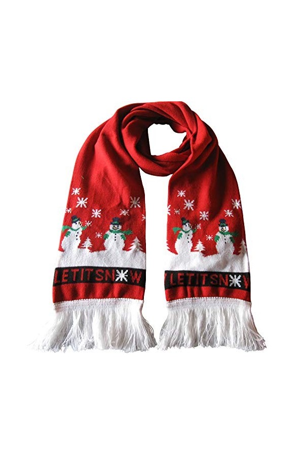 Walant Écharpe Noël LED Lumineux Chaud en Tricot Décoration de Noël Lumière Cadeau Echarpe dhiver Longueur 175CM Christmas S