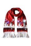 Walant Écharpe Noël LED Lumineux Chaud en Tricot Décoration de Noël Lumière Cadeau Echarpe dhiver Longueur 175CM Christmas S