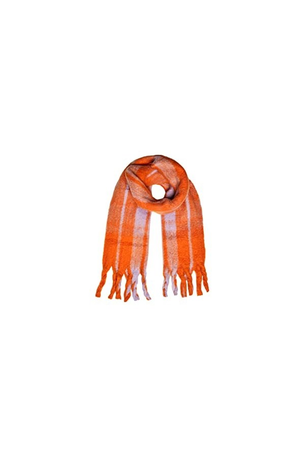 PIECES Pcnetra Long Scarf BC Écharpe, Orange Roux, Taille Unique Femme