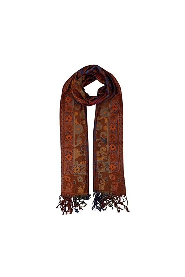 Lorenzo 78590 Cana Écharpe de luxe pour femme en fibre naturelle jacquard tissé viscose Motif cachemire