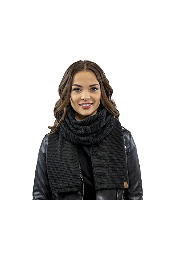VIVISENCE 7041S Écharpe Dhiver Chaud Et Élégant, Noir,UNI