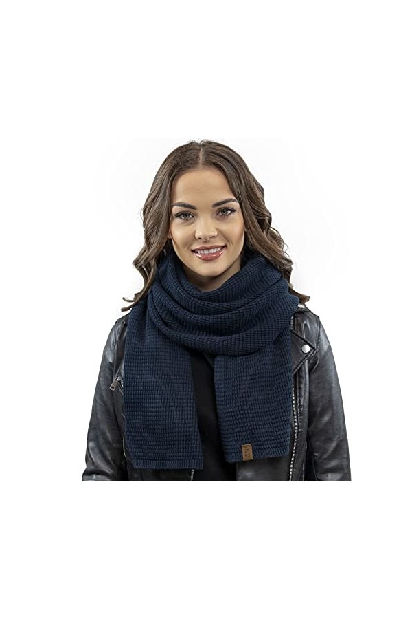 VIVISENCE 7041S Écharpe Dhiver Chaud Et Élégant, Noir,UNI