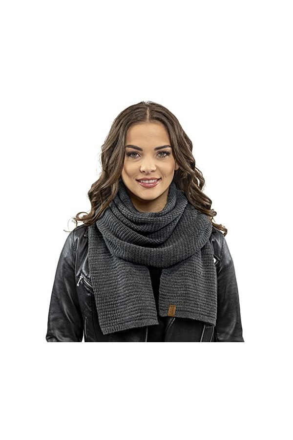 VIVISENCE 7041S Écharpe Dhiver Chaud Et Élégant, Noir,UNI