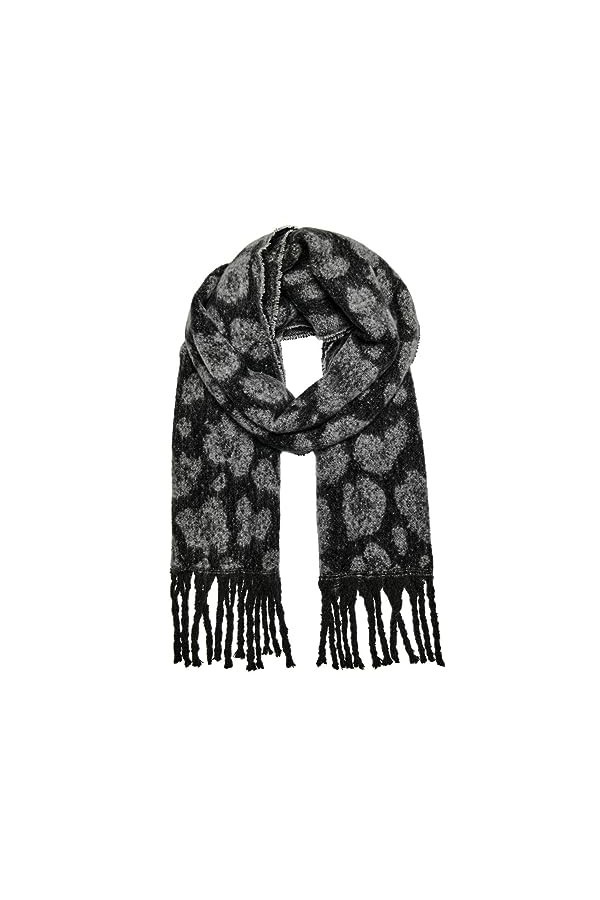 ONLY ONLSYLVIA Life Pattern Scarf CC Echarpe, Noir/imprimé léopard, Taille Unique Lot de 100 Femme